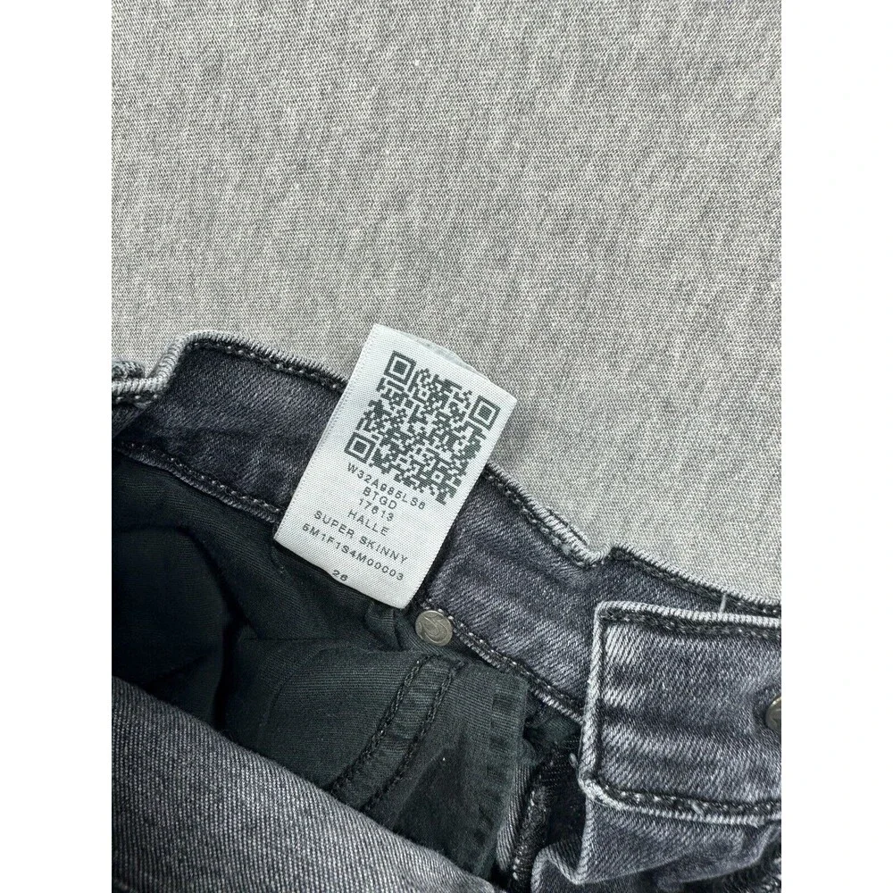 True Religion‎ Womens HALLE Skinny Jeans Size 26 Black Mid Rise